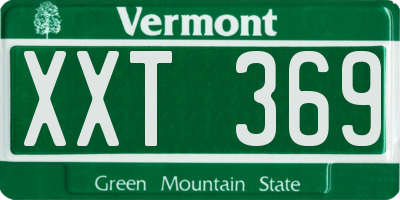 VT license plate XXT369