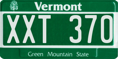 VT license plate XXT370