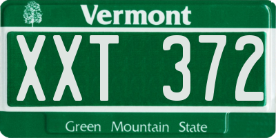 VT license plate XXT372
