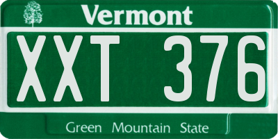VT license plate XXT376