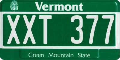 VT license plate XXT377