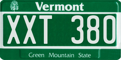 VT license plate XXT380