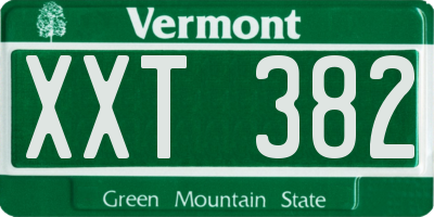 VT license plate XXT382