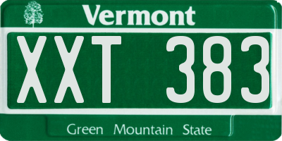 VT license plate XXT383