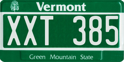 VT license plate XXT385