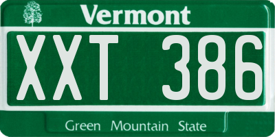 VT license plate XXT386