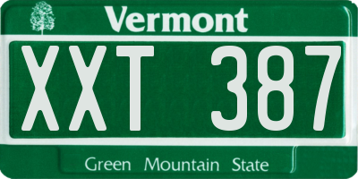VT license plate XXT387