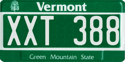 VT license plate XXT388