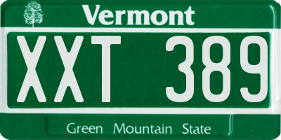 VT license plate XXT389