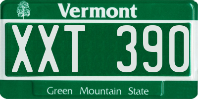 VT license plate XXT390