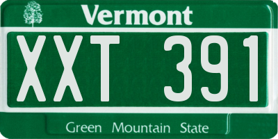 VT license plate XXT391