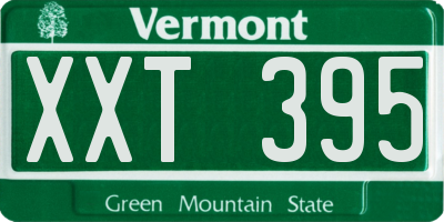 VT license plate XXT395