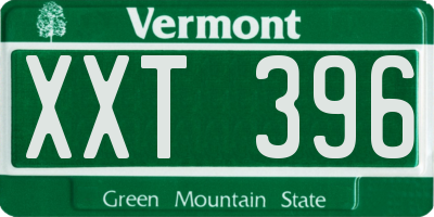 VT license plate XXT396