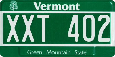 VT license plate XXT402