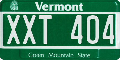 VT license plate XXT404