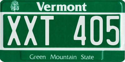 VT license plate XXT405