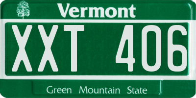 VT license plate XXT406