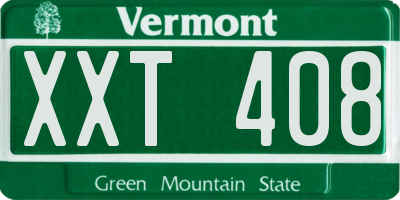VT license plate XXT408