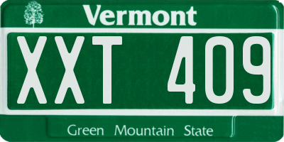 VT license plate XXT409
