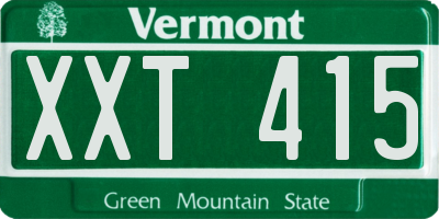VT license plate XXT415