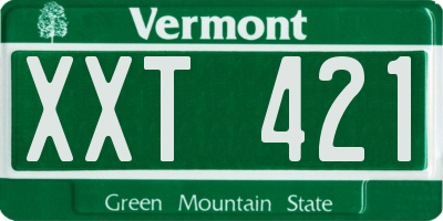 VT license plate XXT421