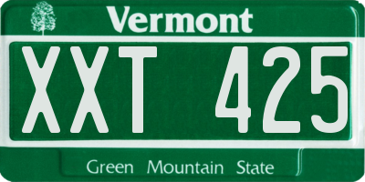 VT license plate XXT425