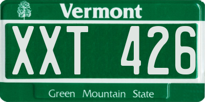 VT license plate XXT426