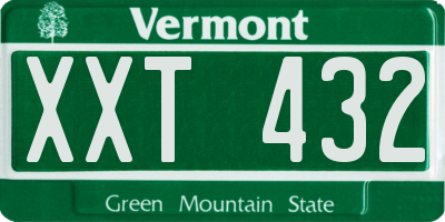 VT license plate XXT432