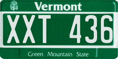 VT license plate XXT436