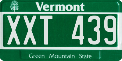 VT license plate XXT439