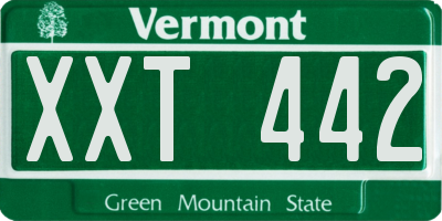 VT license plate XXT442