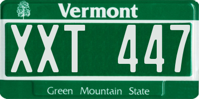 VT license plate XXT447