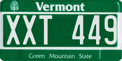 VT license plate XXT449