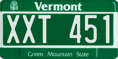 VT license plate XXT451