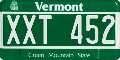 VT license plate XXT452