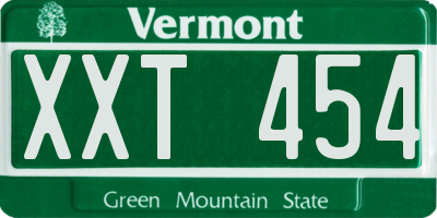 VT license plate XXT454