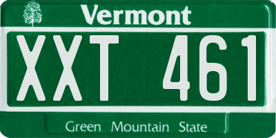 VT license plate XXT461