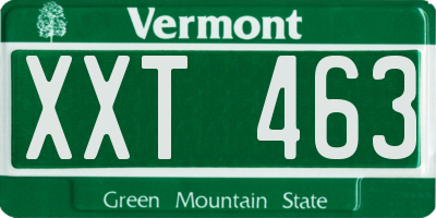 VT license plate XXT463