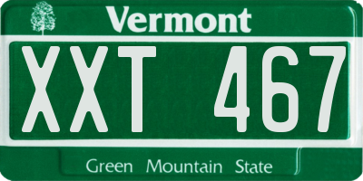 VT license plate XXT467