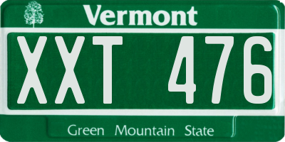 VT license plate XXT476