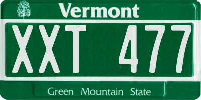 VT license plate XXT477