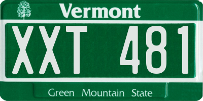 VT license plate XXT481