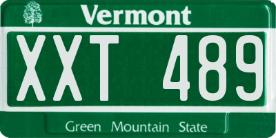 VT license plate XXT489