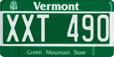 VT license plate XXT490