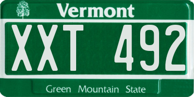 VT license plate XXT492