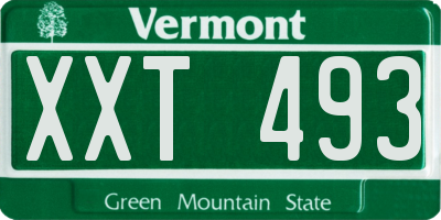 VT license plate XXT493