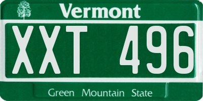VT license plate XXT496