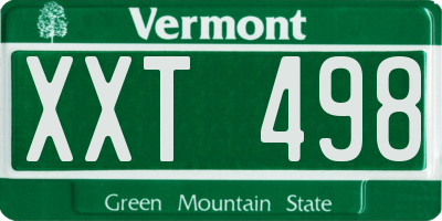 VT license plate XXT498