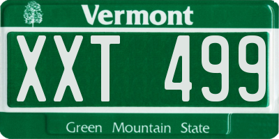 VT license plate XXT499