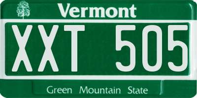 VT license plate XXT505